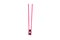 Single silicone pink cooking plastic tweezers close up shot isolated on pure white