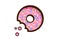 Single simple donut vector illustration