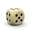 Single Six Beige Colored 3D Dice - Classical Gambling Game Cube Close Up