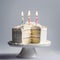 a single slice of white birthday cake, Food, - 1