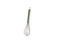 Single small metal food whisker close up shot isolated on pure white