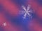 Single snow flake on colorful background