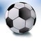 Single soccer ball on white and sky. EPS 8