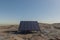 single solar panel standing in desert environment renewable unlimited green energy concept 3D Illustration