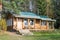 A single-storey wooden house