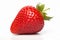 Single strawberry fruit on white background