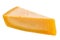 Single tasty fresh yellow big segment piece of parm cheese is is
