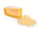 Single tasty fresh yellow big segment piece of parm and grated