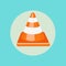 Single traffic cone flat design vector