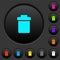 Single trash dark push buttons with color icons