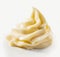 Single twirl of mayonnaise for food presentation