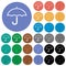Single umbrella outline round flat multi colored icons