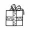 Single vector element gift box.handmade illustration coloring page