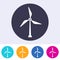 Single vector round windmill energy sign icon