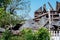 A single wall stands after strong storms destroyed this building