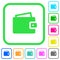 Single wallet vivid colored flat icons icons