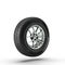 single wheel with winter tyre on white background