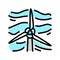 single wind turbine color icon vector illustration
