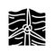 single wind turbine glyph icon vector illustration