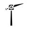 single wind turbine glyph icon vector illustration