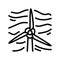 single wind turbine line icon vector illustration