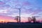 Single windmill in winter