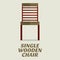 Single Wooden Chair Flat Design