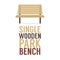 Single Wooden Park Bench On White Background