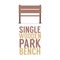 Single Wooden Park Bench On White Background