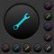 Single wrench dark push buttons with color icons