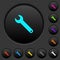 Single wrench dark push buttons with color icons