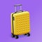 Single yellow luggage travel bag isolated - baggage travel suitcase icon