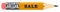 Single yellow pencil with Sale in engraved text