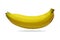 Single Yellow ripe bananas sweet fruit isolated on white background and clipping path