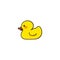 Single yellow rubber duck illustration