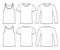 Singlet, T-shirt and Long-sleeved T-shirt template