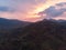 Sinharaja rain forest nature reserve Sri Lanka Aerial View at Sunset Mountains Jungle Ancient Forest