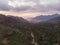 Sinharaja rain forest nature reserve Sri Lanka Aerial View at Sunset Mountains Jungle Ancient Forest