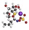 Sinigrin glucosinolate molecule. Present in some cruciferous vegetables Brussels sprouts, broccoli, black mustard, etc. 3D.