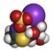 Sinigrin glucosinolate molecule. Present in some cruciferous vegetables Brussels sprouts, broccoli, black mustard, etc. 3D.