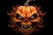 Sinister Halloween Monster Portrait Scary Pumpkin Head. AI
