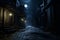 Sinister Moonlit Alley A sinister alley