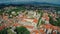 Sinj old town, aerial shot