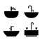 Sink icons set. Plumbing vector icons.