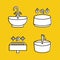 Sink icons set. Plumbing vector line icons set.