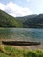 Sinking boat in water lake