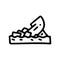 sinking cargo ship line vector doodle simple icon