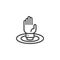 Sinking hand outline icon