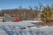 The Sinking Red Barn was located near the Twin Cities in Minnesota before it collapsed in 2017