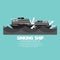 Sinking Ships Black Graphic